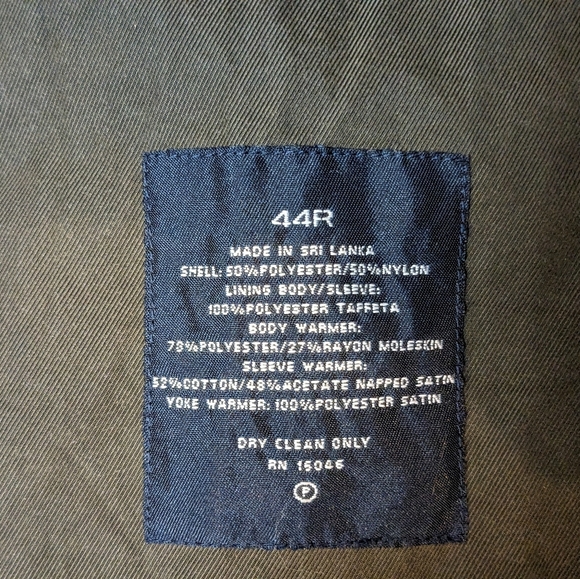 Nautica trench coat with attached lining Men's Size 44R in olive green - Picture 8 of 15